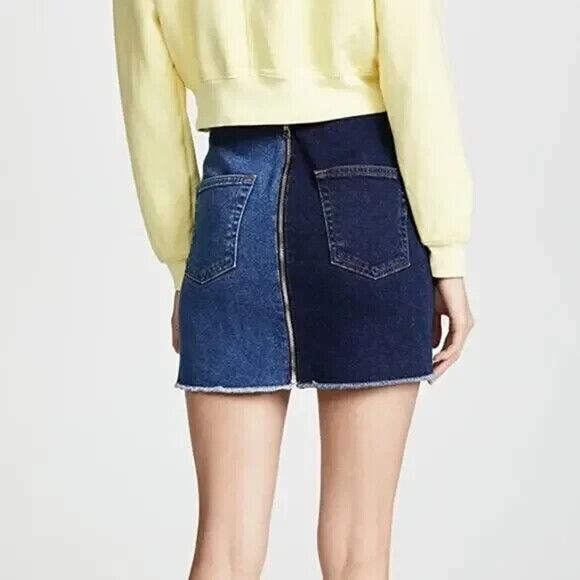 COTTON CITIZEN Mini Zip Skirt Two-Tone in Mercer/Melrose - Picture 6 of 12